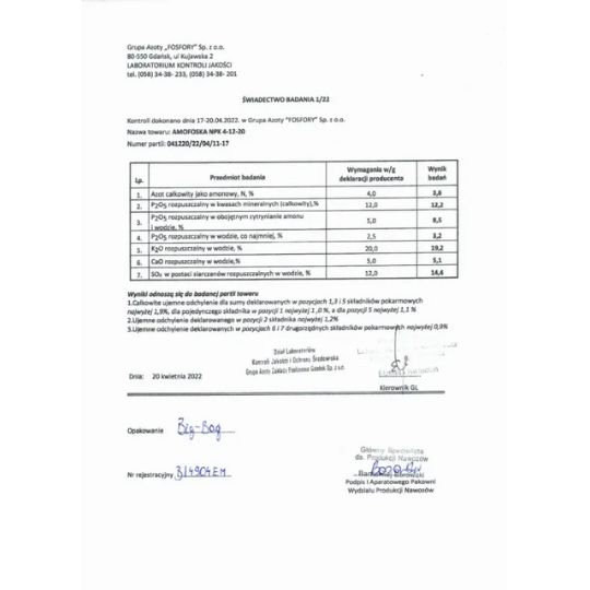 Amofoska 4-12-20 3