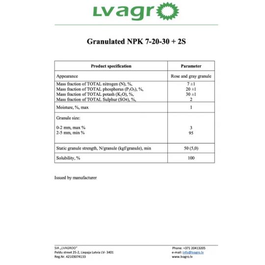 NPK 10-26-26 +2S 3